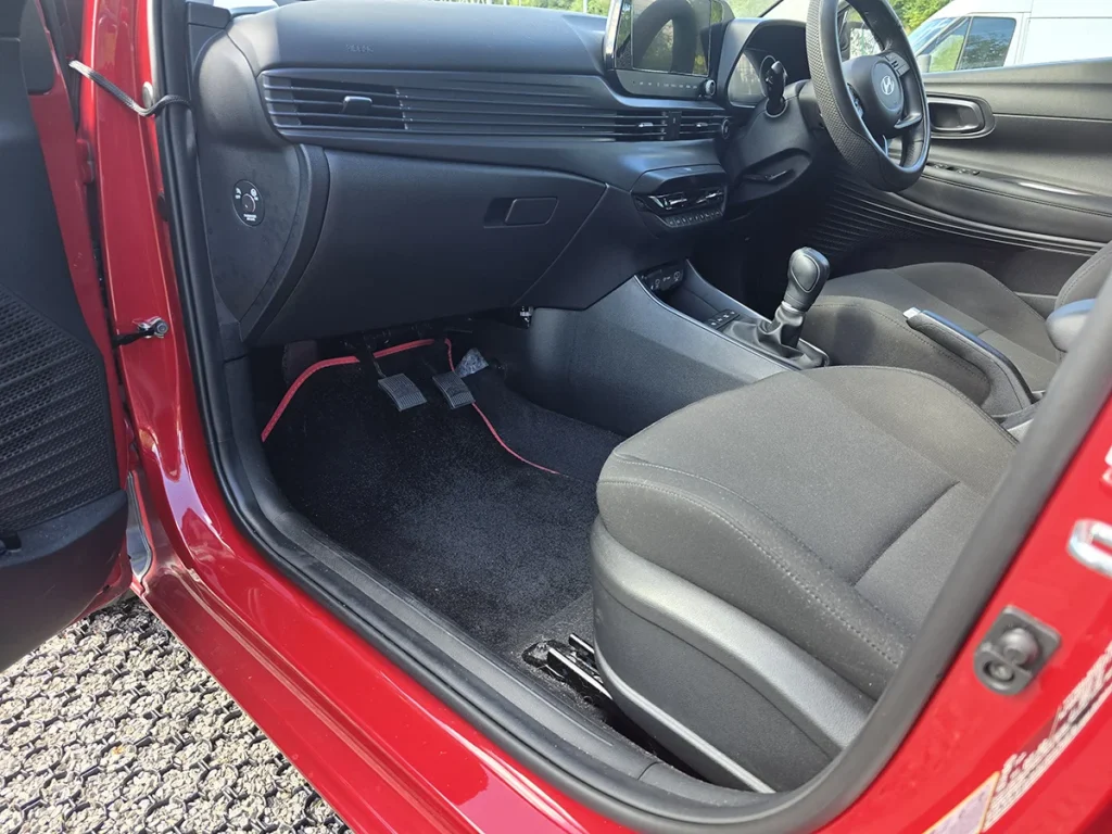 Interior controls and front cabin of the Lancaster Driving Lessons Hyundai i20